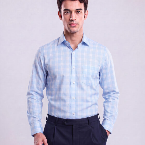 RICHMAN MEN’S REGULAR FIT SKY CHECK SHIRT RICHMAN MEN’S REGULAR FIT SKY CHECK SHIRT