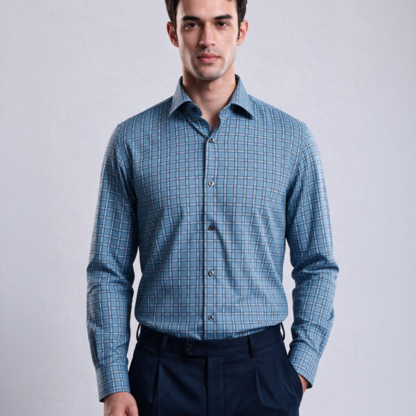 RICHMAN MEN’S GREEN CHECK SLIM FIT SHIRT RICHMAN MEN’S GREEN CHECK SLIM FIT SHIRT