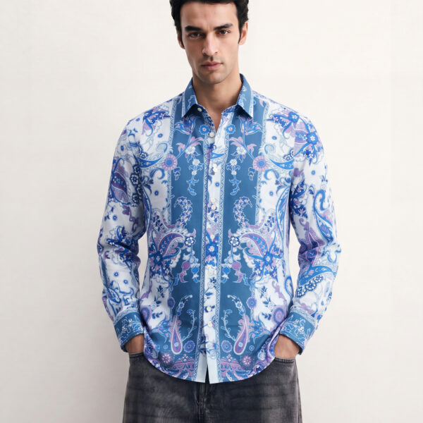 RICHMAN MEN’S SKY PRINTED CASUAL HAWAI SHIRT RICHMAN MEN’S SKY PRINTED CASUAL HAWAI SHIRT