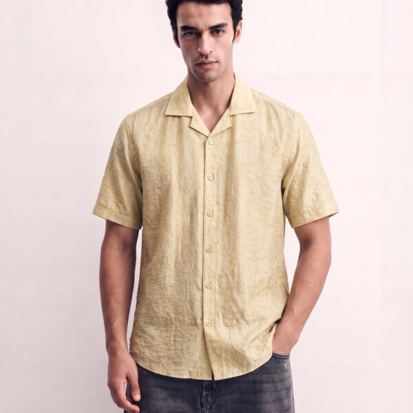 RICHMAN MEN’S BEIGE COLOR HAWAI SHIRT RICHMAN MEN’S BEIGE COLOR HAWAI SHIRT