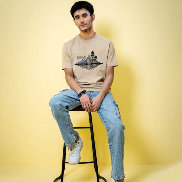 RICHMAN MEN’S BEIGE PRINTED T-SHIRT RICHMAN MEN’S BEIGE PRINTED T-SHIRT