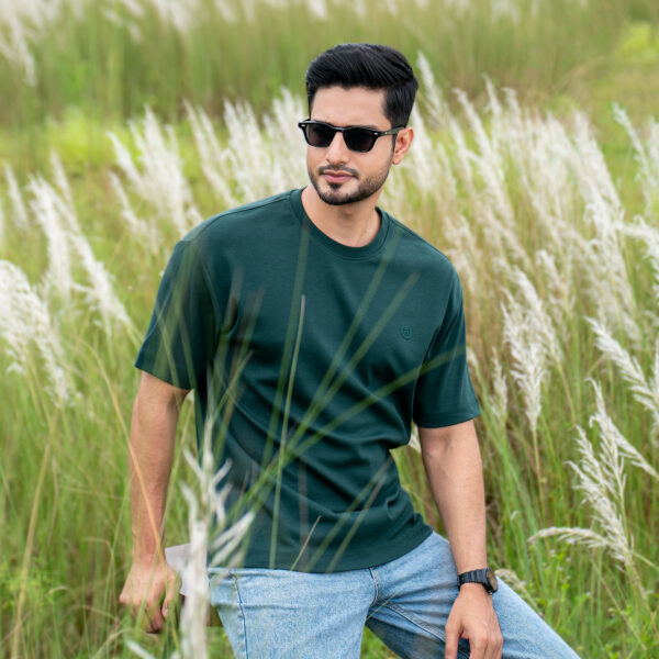 RICHMAN MEN’S FOREST GREEN COLOR RELAXED FIT T-SHIRT RICHMAN MEN’S FOREST GREEN COLOR RELAXED FIT T-SHIRT